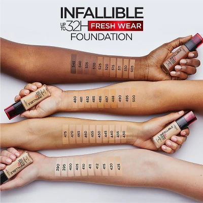 L'Oreal Paris Infallible 32HR Fresh Wear Foundation SPF 25 440 Natural Rose 1 fl oz - New - Image 4