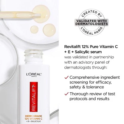 L'Oreal Paris Revitalift 12% Vitamin C + E + Salicylic Serum 1 fl oz - Imperfect Box - Image 7