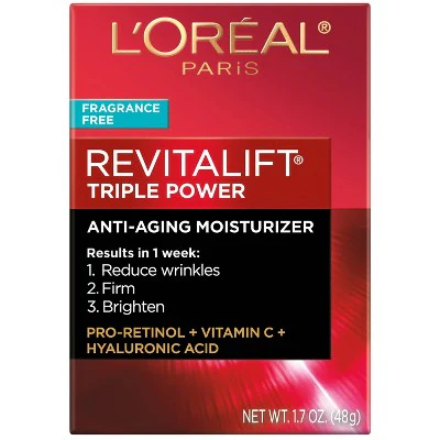 L'Oreal Paris Revitalift Triple Power Anti-Aging Face Moisturizer 1.7oz - Imperfect Box - Image 2