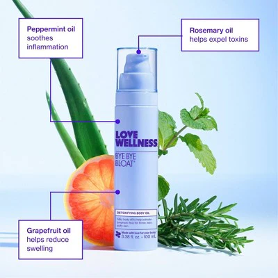 Love Wellness Bye Bye Bloat Detoxifying Body Oil 3.38 fl oz - Imperfect Container - Image 4