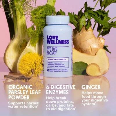 Love Wellness Bye Bye Bloat for Fast Bloating Relief 60ct - Imperfect Container - Image 4