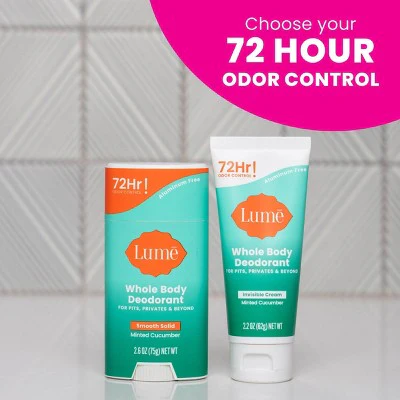 Lume Cream Deodorant Tube Minted Cucumber 2.2oz - New - Image 9
