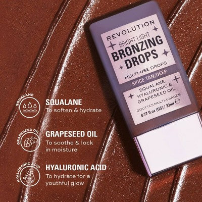 Makeup Revolution Bright Light Bronzing Drops Scorched 0.77 fl oz - New - Image 3