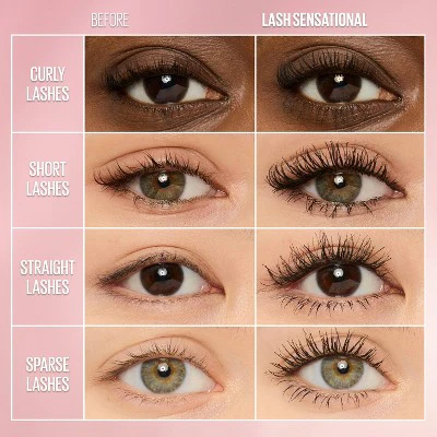 Maybelline Lash Sensational Lengthening Waterproof Mascara Very Black 0.32 fl oz - New - Image 3