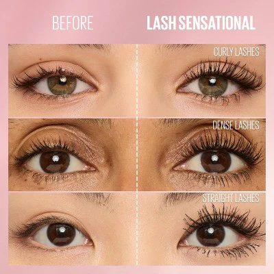 Maybelline Lash Sensational Lengthening Waterproof Mascara Very Black 0.32 fl oz - New - Image 7
