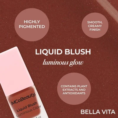 MCoBeauty Liquid Blush Luminous Glow Bella Vita/Dusty Rose 0.5 fl oz - New - Image 7