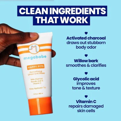 Megababe Happy Pits Detoxifying Underarm Mask 3 fl oz - New - Image 3