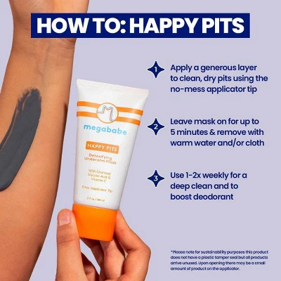 Megababe Happy Pits Detoxifying Underarm Mask 3 fl oz - New - Image 4