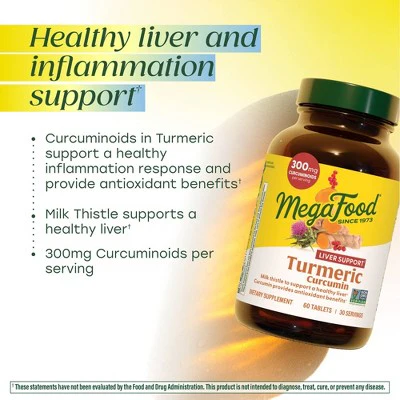 MegaFood Turmeric Supplement 60ct - New - Image 4