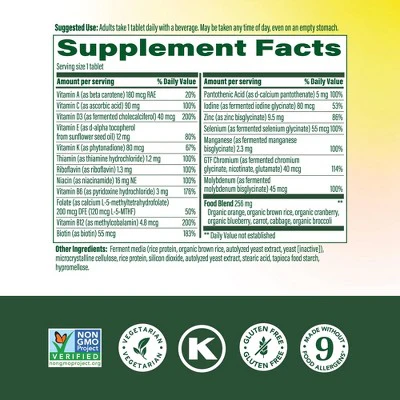 MegaFood Womens Multivitamin over 50 Vegetarian Tablets 60ct - New - Image 3