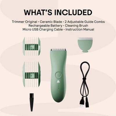 Meridian Trimmer Original Pubic & Body Hair Trimmer for Men & Women, Below-the-Belt Groomer, Ball Trimmer, Bikini Trimmer Sage - Imperfect Box - Image 5