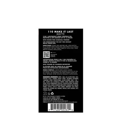 Milani Make It Last Matte Finish Charcoal Setting Spray 6 fl oz - New - Image 4