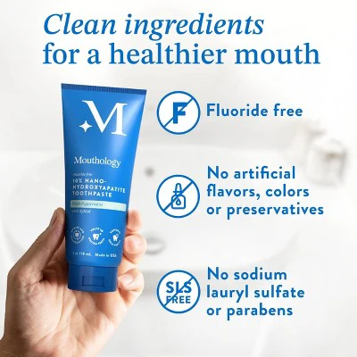 Mouthology 10% Nano Hydroxyapatite Toothpaste 4oz - Imperfect Box - Image 2
