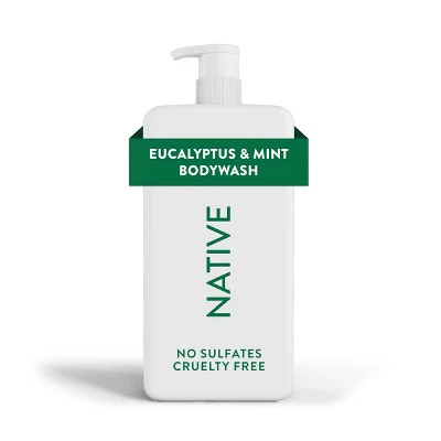Native Body Wash for Men & Women - Eucalyptus & Mint Sulfate Free with Pump 36 fl oz - Imperfect Container - Image 10