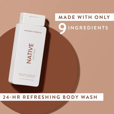 Native Body Wash Coconut Vanilla Sulfate Free 18 fl oz- Imperfect Container - Image 6