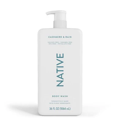 Native Body Wash Cashmere & Rain Sulfate Free with Pump 36 fl oz - New
