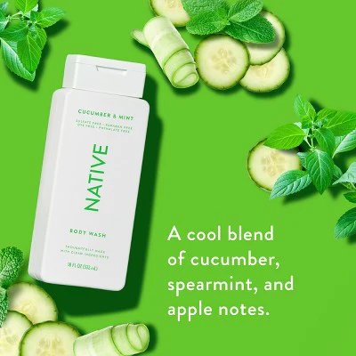 Native Body Wash for Women & Men Cucumber & Mint Sulfate Free 8 fl oz - New - Image 4