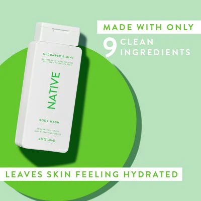 Native Body Wash for Women & Men Cucumber & Mint Sulfate Free 8 fl oz - New - Image 6
