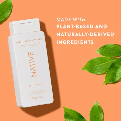 Native Body Wash Sweet Peach & Nectar Sulfate Free 18 fl oz - Imperfect Container - Image 5