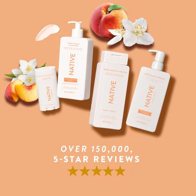 Native Body Wash Sweet Peach & Nectar Sulfate Free 18 fl oz - Imperfect Container - Image 7