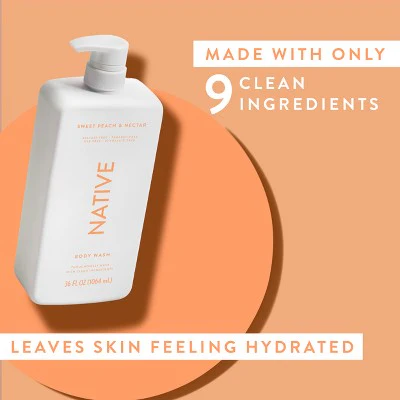 Native Body Wash for Women & Men Sweet Peach & Nectar 36 fl oz - New - Image 6