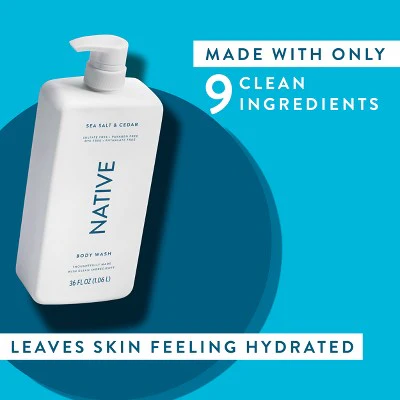 Native Body Wash Sea Salt & Cedar with Pump 36 fl oz - New - Image 7