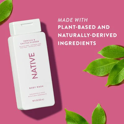 Native Body Wash Vanilla & Cactus Flower Sulfate Free 18 fl oz - Imperfect Container - Image 5