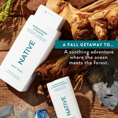 Native Limited Edition Fall Getaway Deodorant Sandalwood & Coastal Breeze 2.65oz - Imperfect Container - Image 5