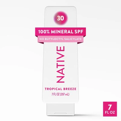 Native Mineral Sunscreen with Zinc Oxide Tropical Breeze SPF 30 7oz - Imperfect Container