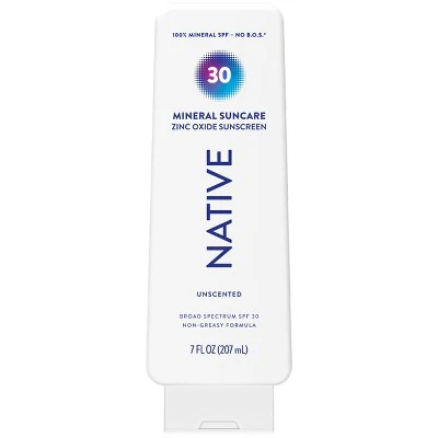 Native Mineral Sunscreen with Zinc Oxide Unscented SPF 30 7oz - Imperfect Container - Image 12
