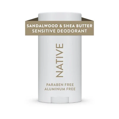 Native Sensitive Solid Deodorant for Men & Women Sandalwood & Shea 2.65oz - New