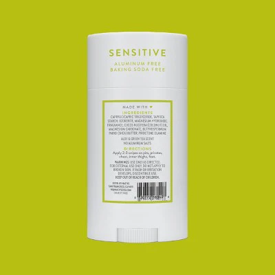 Native Sensitive Solid Deodorant for Women & Men Aloe & Green Tea Aluminum & Baking Soda Free 2.65oz - Imperfect Container - Image 2