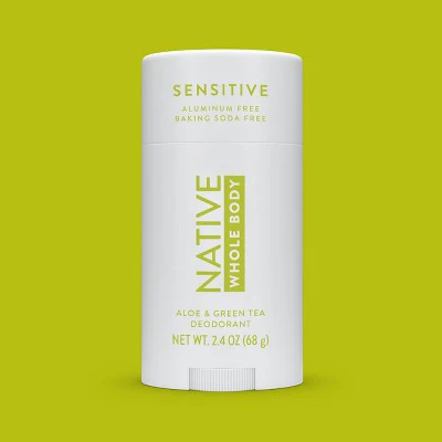 Native Sensitive Solid Deodorant for Women & Men Aloe & Green Tea Aluminum & Baking Soda Free 2.65oz - Imperfect Container - Image 8