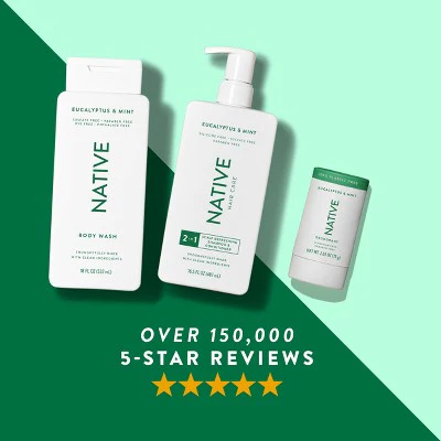 Native Solid Deodorant for Men; Women Eucalyptus; Mint Aluminum; Plastic Free 2.65oz - Imperfect Container - Image 7