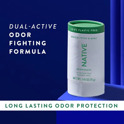 Native Solid Deodorant for Men; Women Eucalyptus; Mint Aluminum; Plastic Free 2.65oz - Imperfect Container - Image 8