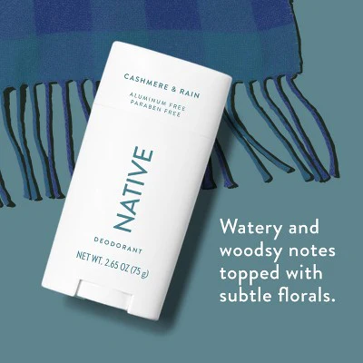 Native Solid Deodorant for Men Cashmere & Rain Aluminum-Free 2.65oz - New - Image 3