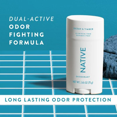 Native Solid Deodorant for Men & Women Ocean & Timber 2.65oz - Imperfect Container - Image 7