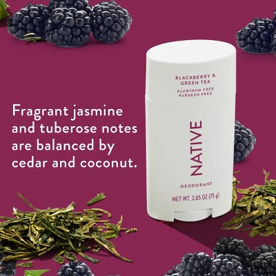 Native Solid Deodorant for Women & Men Blackberry & Green Tea 2.65oz - New - Image 3