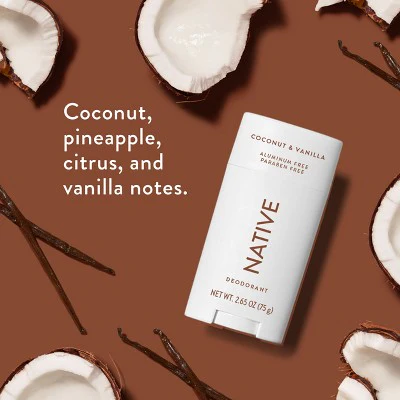 Native Solid Deodorant for Women & Men Coconut & Vanilla 2.65oz - Imperfect Container - Image 3