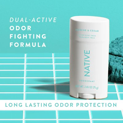 Native Solid Deodorant for Women & Men Jasmine & Cedar  Aluminum-Free 2.65oz  - New - Image 7