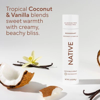 Native Spray Deodorant for Women & Men Coconut & Vanilla 3.5oz - Imperfect Container - Image 4