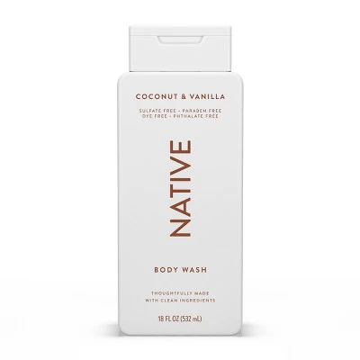 Native Sulfate Free Body Wash Coconut & Vanilla 18 fl oz - Imperfect Container