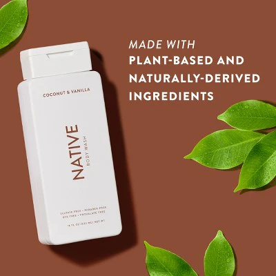 Native Sulfate Free Body Wash Coconut & Vanilla 18 fl oz - Imperfect Container - Image 5