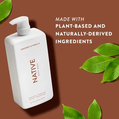 Native Sulfate Free Body Wash Coconut; Vanilla 36 fl oz - Imperfect Container - Image 5
