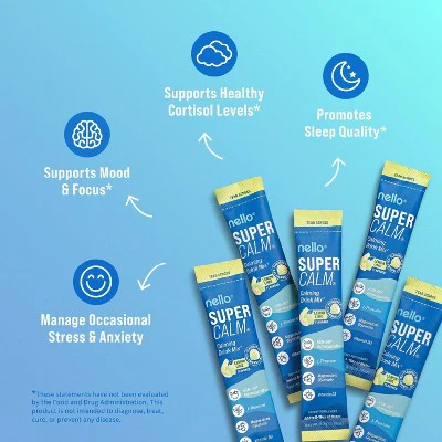 Nello Supercalm Calming Drink Mix Supplement Powder Lemon Lime 10ct - New - Image 6