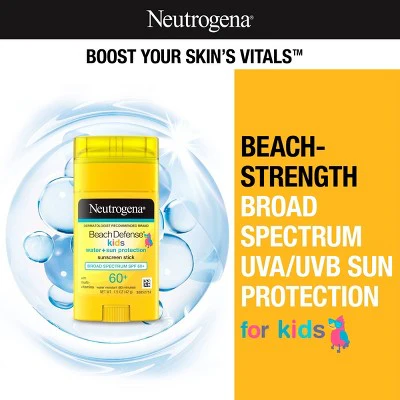 Neutrogena Beach Defense Water Resistant Kids& Sunscreen Stick SPF50 1.5oz - Imperfect Container - Image 3