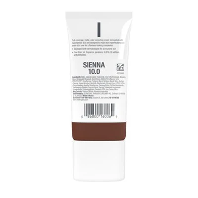 Neutrogena Clear Coverage Flawless Matte Color Correcting Cream, Full-Coverage 10.0 Sienna - New - Image 3