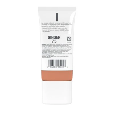 Neutrogena Clear Coverage Flawless Matte Color Correcting Cream, Full-Coverage 7.5 Ginger - New - Image 3