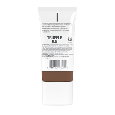 Neutrogena Clear Coverage Flawless Matte Color Correcting Cream, Full-Coverage 9.5 Truffle - New - Image 3