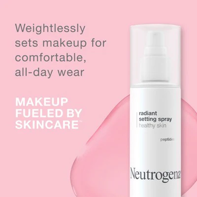 Neutrogena Healthy Skin Radiant Makeup Setting Spray with Antioxidants & Peptides 3.4 fl oz - Imperfect Container - Image 3